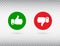 Thumbs up and thumbs down symbol isolated on transparent background. Feedback concept. Like icon. Social network symbol