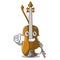 Thumbs up violin in the shape cartoon wood