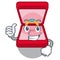 Thumbs up wedding ring box isolated with mascot