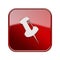 thumbtack icon glossy red..