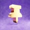 Thumbtack icon. Gold glossy Thumbtack symbol isolated on violet velvet background.