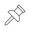 Thumbtack or Pushpin Outline Flat Icon