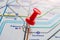 Thumbtack on Waterloo station in london underground map