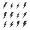 Thunder and Bolt Lighting Flash Icons Set. Vector