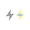 thunder bolt sound wave, electric pulse . Vector logo icon template