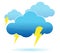 Thunder cloud and lightning illustration