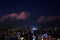 thunder clouds over Buenos Aires city at night