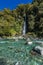 Thunder Creek Waterfall in Mt Aspiring National Park, Haast Pass, West Coast Region, South Island, New Zealand.