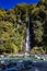 Thunder Creek Waterfall in Mt Aspiring National Park, Haast Pass, West Coast Region, South Island, New Zealand.