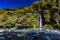 Thunder Creek Waterfall in Mt Aspiring National Park, Haast Pass, West Coast Region, South Island, New Zealand.