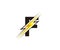 Thunder Flash F Letter Electrical Logo Icon.