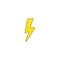 Thunder icon. Lightning vector isolated. Modern simple flat warning sign. Electr icty nternet concept. Trendy nature