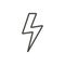 Thunder icon vector. Line lightning bolt symbol.