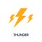 Thunder lightening flat icon design style illustration on white background