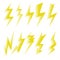 Thunder or lightning icons in flat style.