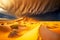 thunder storm rages over desert dune natural disaster , made with generative ai