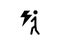 Thunder Strikes on Human, Electric Shock Danger Icon