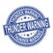 Thunder warning grunge rubber stamp on white background, vector illustration