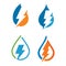 thunder waterdrop logo vector icon illustration