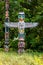 Thunderbird house post, one of the Stanley Park Totem Poles in Vancouver, British Columbia Canada