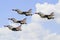 Thunderbirds flying in tight formation