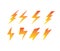 Thunderbolt electric symbol set power electricity vector logo design