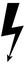 Thunderbolt icon. Black flash light with arrow symbol