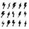 Thunderbolt icon vector set. high voltage illustration sing collection. Lightning symbol.