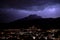 Thunderbolt lightning over Mount Pilatus mystic sky city horw canton lucerne