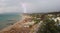 Thunderbolt over Georgioupoli beach. Crete, Greece.