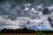 Thundercloud with possible formation of a tornado with a slight