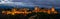 Thunderclouds over the Alhambra. Night panoramic view of Alhambra. Andalusia, Spain