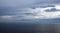Thunderclouds and rain clouds over the coastline of the Strait of Juan de Fuca. Pacific Ocean.