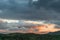 Thunderclouds at sunset in the Scottish highlands