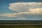 Thunderhead clouds before a big summer thunderstorm in the Badlands National Park South Dakota