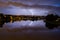 Thunderstorm above Moldau River in Prague, Czech Republic - June 20, 2019