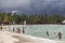 Thunderstorm arriving on the Caribbean beach