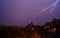 Thunderstorm with bright lightnings next to gerolstein, Germany