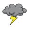 Thunderstorm Cloud Hand Drawn Vector Illustration