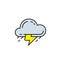 Thunderstorm cloud line icon