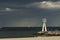 Thunderstorm is comming to Bellevue Beach north of Copenhagen, Denmark