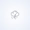 Thunderstorm and downpour, vector best gray line icon