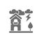 Thunderstorm, lightning, natural disaster, catastrophe grey icon.