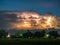 Thunderstorm and lightning at night