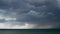 Thunderstorm with lightning over the ocean