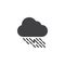 Thunderstorm, rainy cloud vector icon