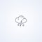 Thunderstorm and rainy, vector best gray line icon