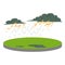 Thunderstorm in rural area cartoon vector illustration