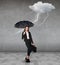 Thunderstorm strikes to businesswoman