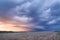 A Thunderstorm at Sunset near Nebraska City, Nebraska